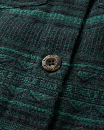 Stella Shirt Dress - Deep Ocean Jacquard - Flatlay