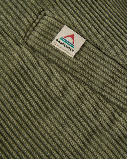 Stella Cord LS Shirt - Dusty Olive - Flatlay