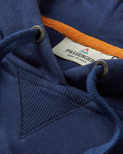 Phoenix Organic Cotton Hoodie - Rich Navy - Flatlay