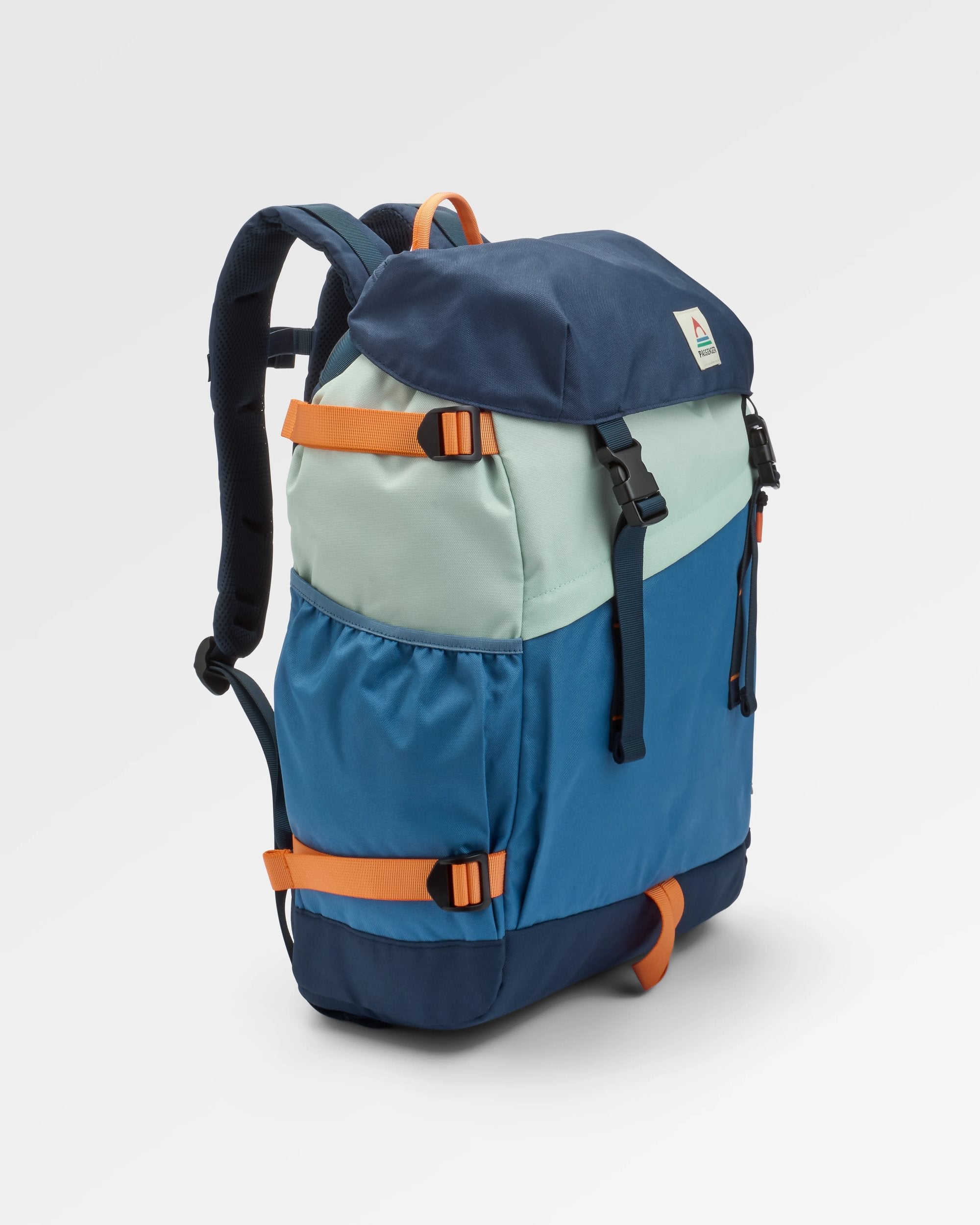 Boondocker Recycled 32L Backpack - Rich Navy/Surf Spray/Moonlight Blue - Flatlay