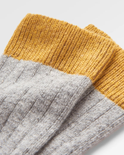 Noosa Recycled Crew Socks - Grey Marl - Flatlay