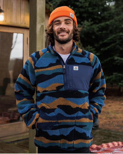 Offroad Recycled Sherpa 1/2 Zip Fleece - Scenic Navy - Lifestyle