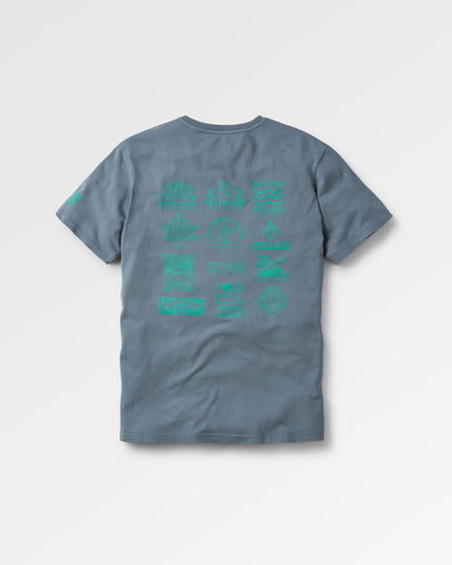 Icon Recycled Cotton T-Shirt - Storm Grey - Flatlay