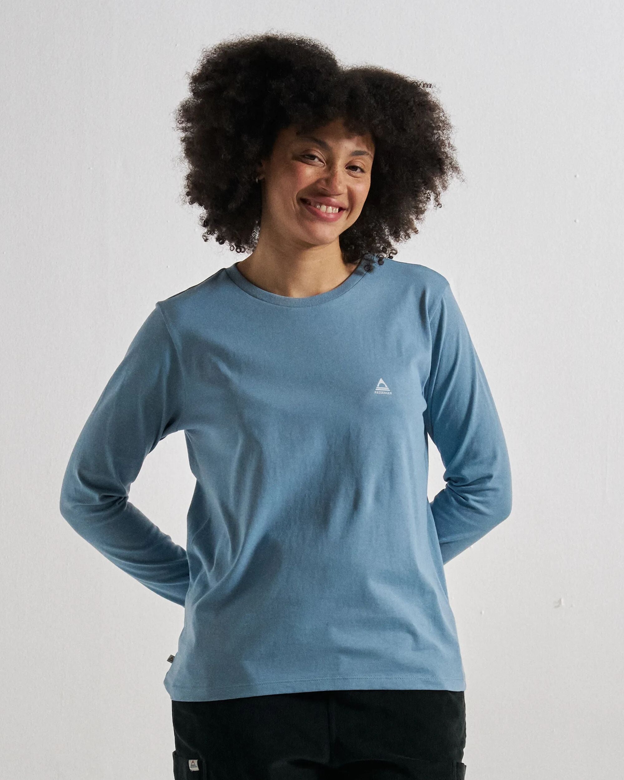 Classic LS T-Shirt - Faded Denim - Studio Model