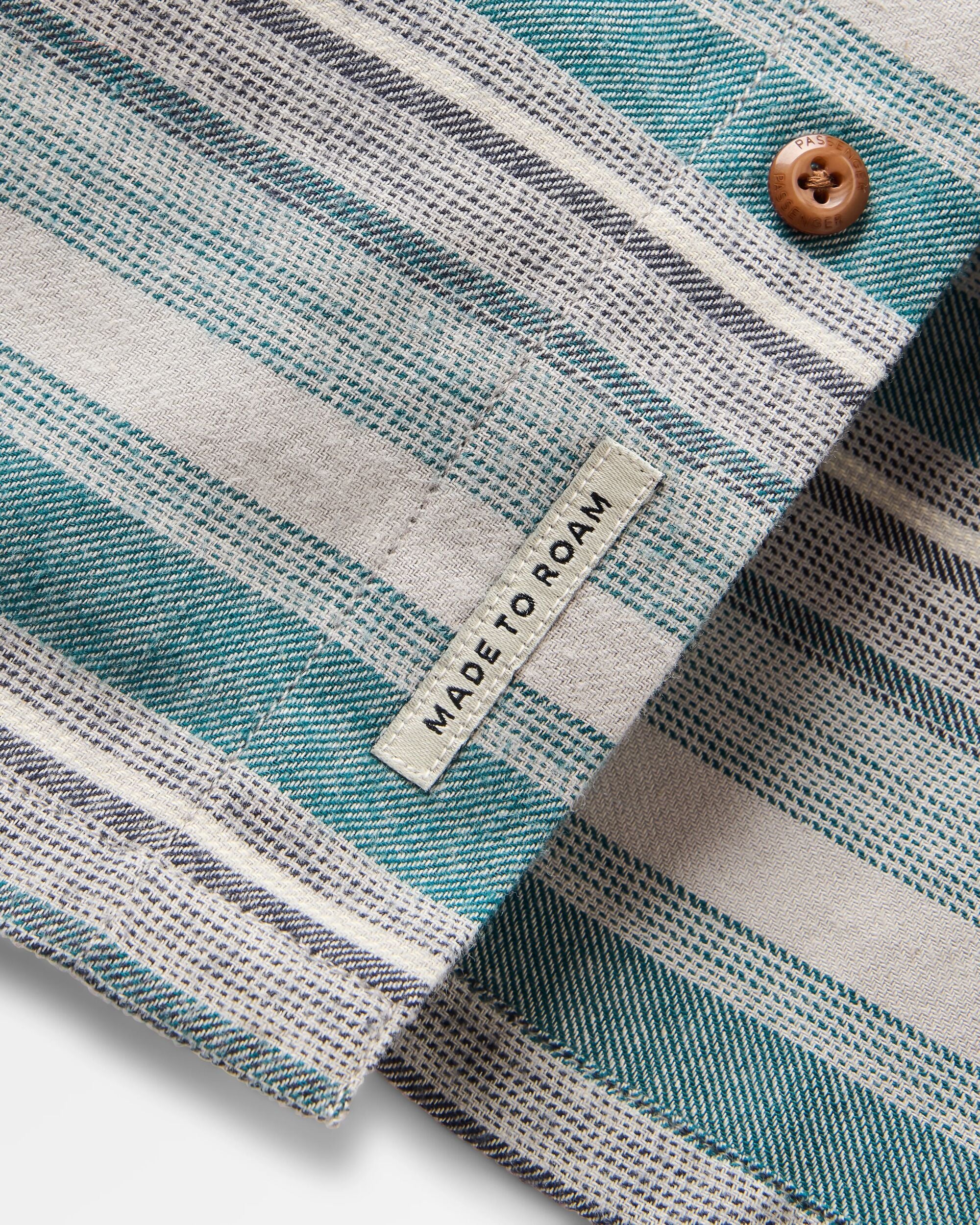 Backcountry Stripe Light Shirt - Grey Marl/Mediterranean Stripe - Flatlay