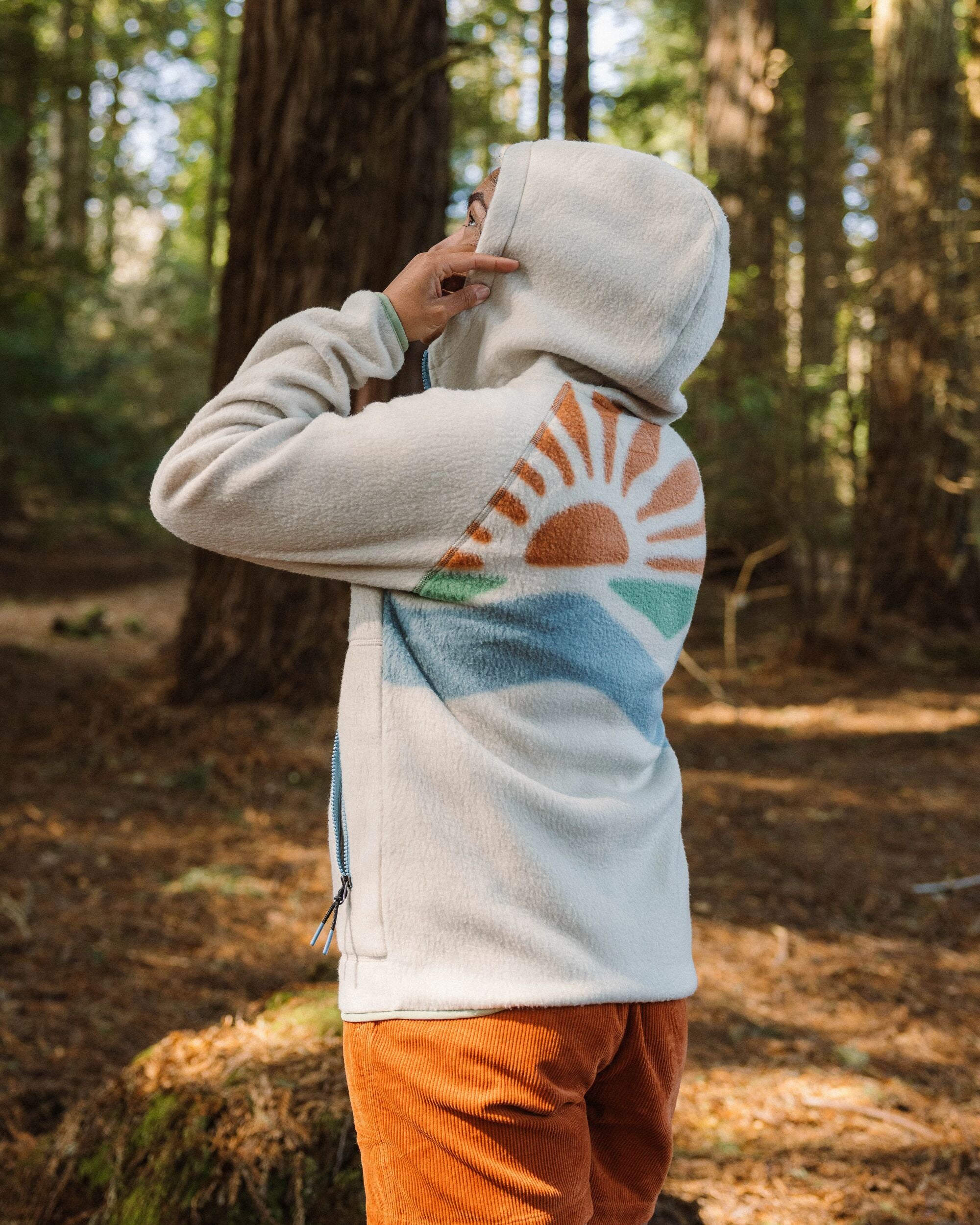 North Coast Vista Full Zip Recycled Sherpa Fleece - Oatmeal - Lifestyle