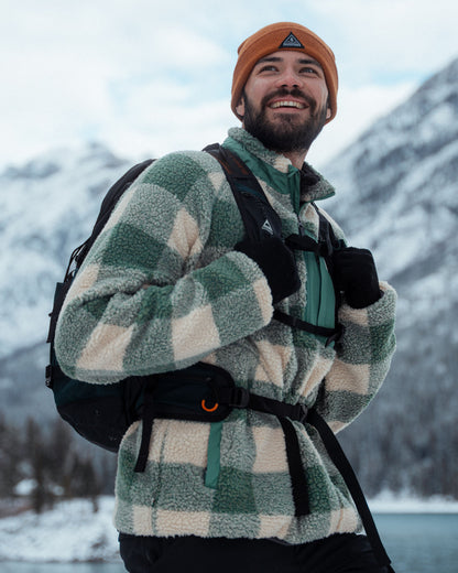 Offroad Sherpa 1/2 Zip Fleece - Dark Forest Check - IGC