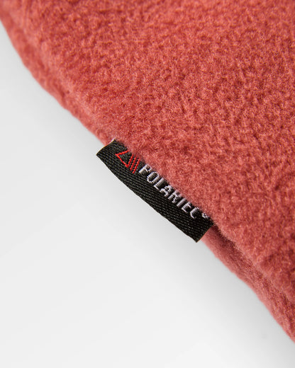 Woodland Hoodless 1/2 Zip Polartec® Fleece - Redwood/Charcoal - Flatlay