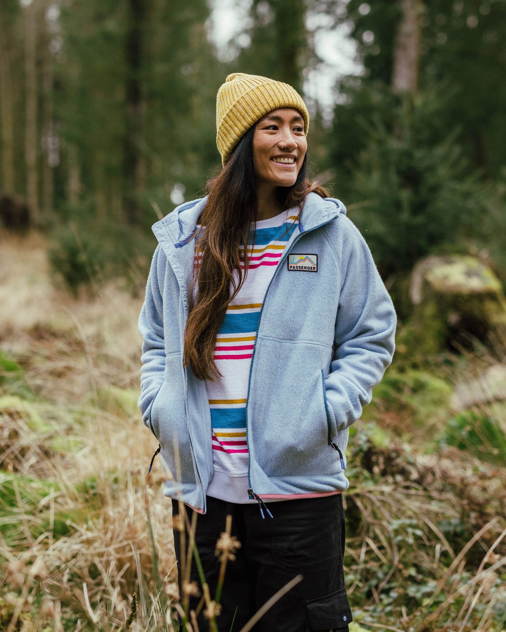 North Coast Vista Full Zip Recycled Sherpa Fleece - Blue Fog - Lifestyle