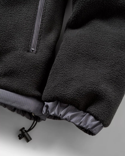Solace Recycled Sherpa-Lined Polar Fleece - Black - Flatlay