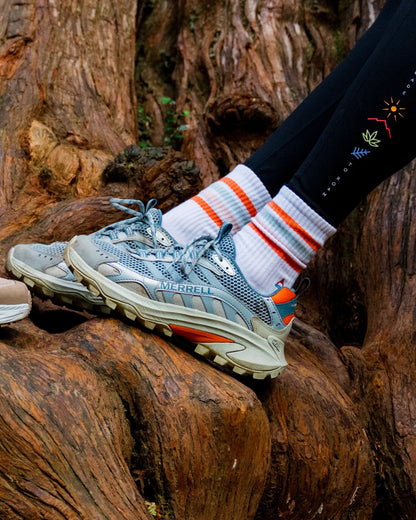 Organic Midweight Crew Socks - White - Lifestyle - Female