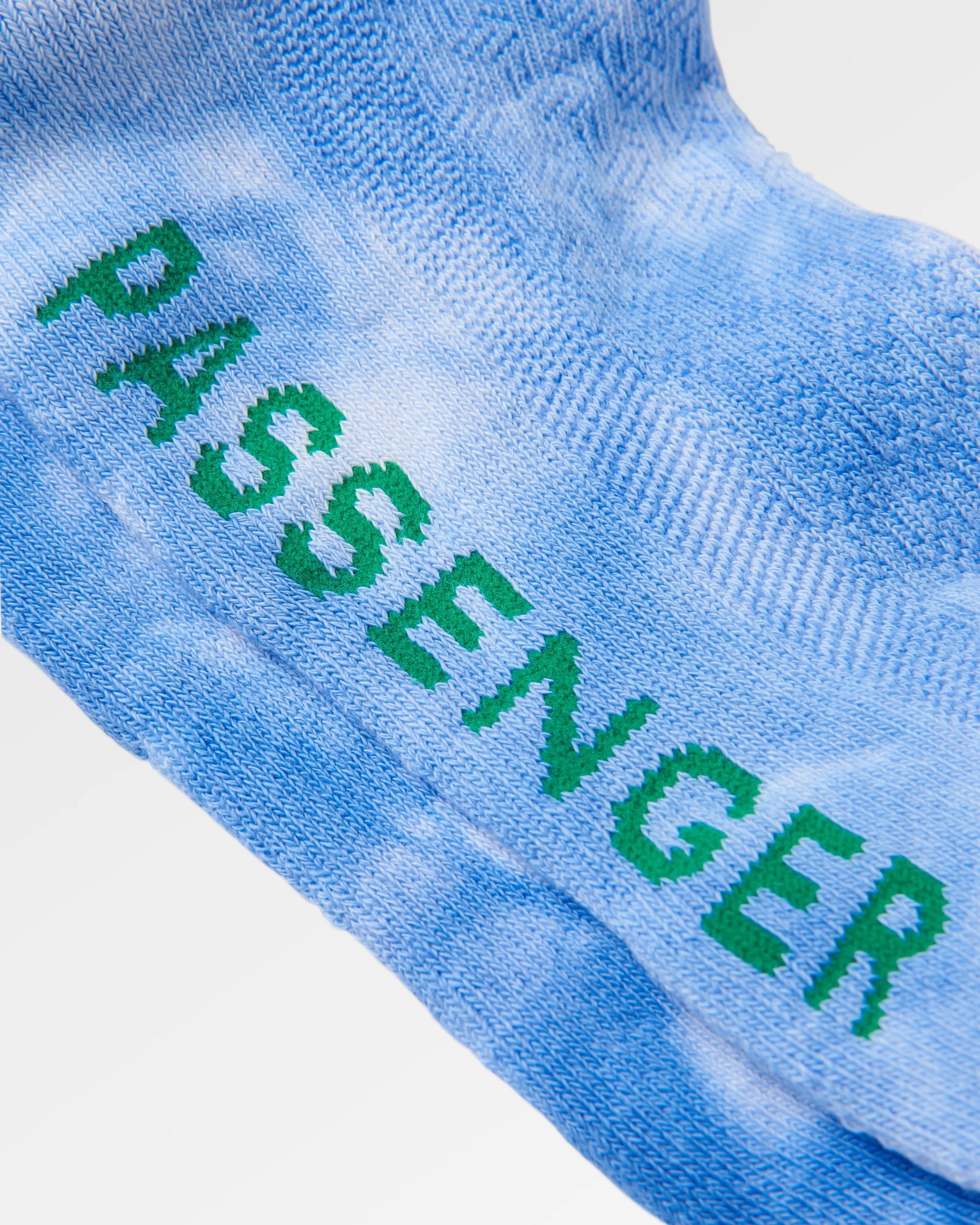 Organic Trainer Socks - Tie Dye Cornflower - Flatlay