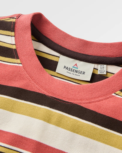 Wild Pine Relaxed Fit Stripe T-shirt - Redwood Multi Stripe - Flatlay