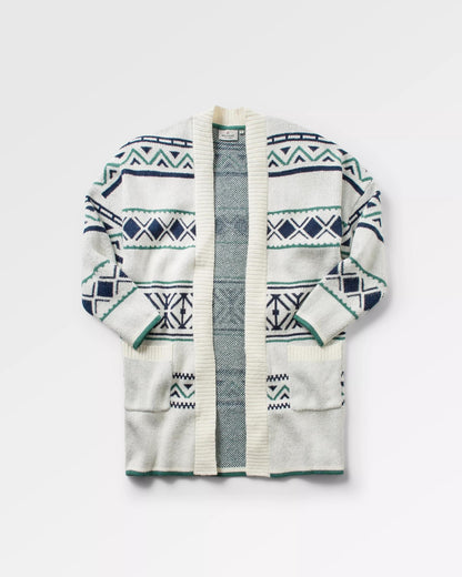 Whimsical Recycled Knit Cardigan - Homespun Stripe Off White