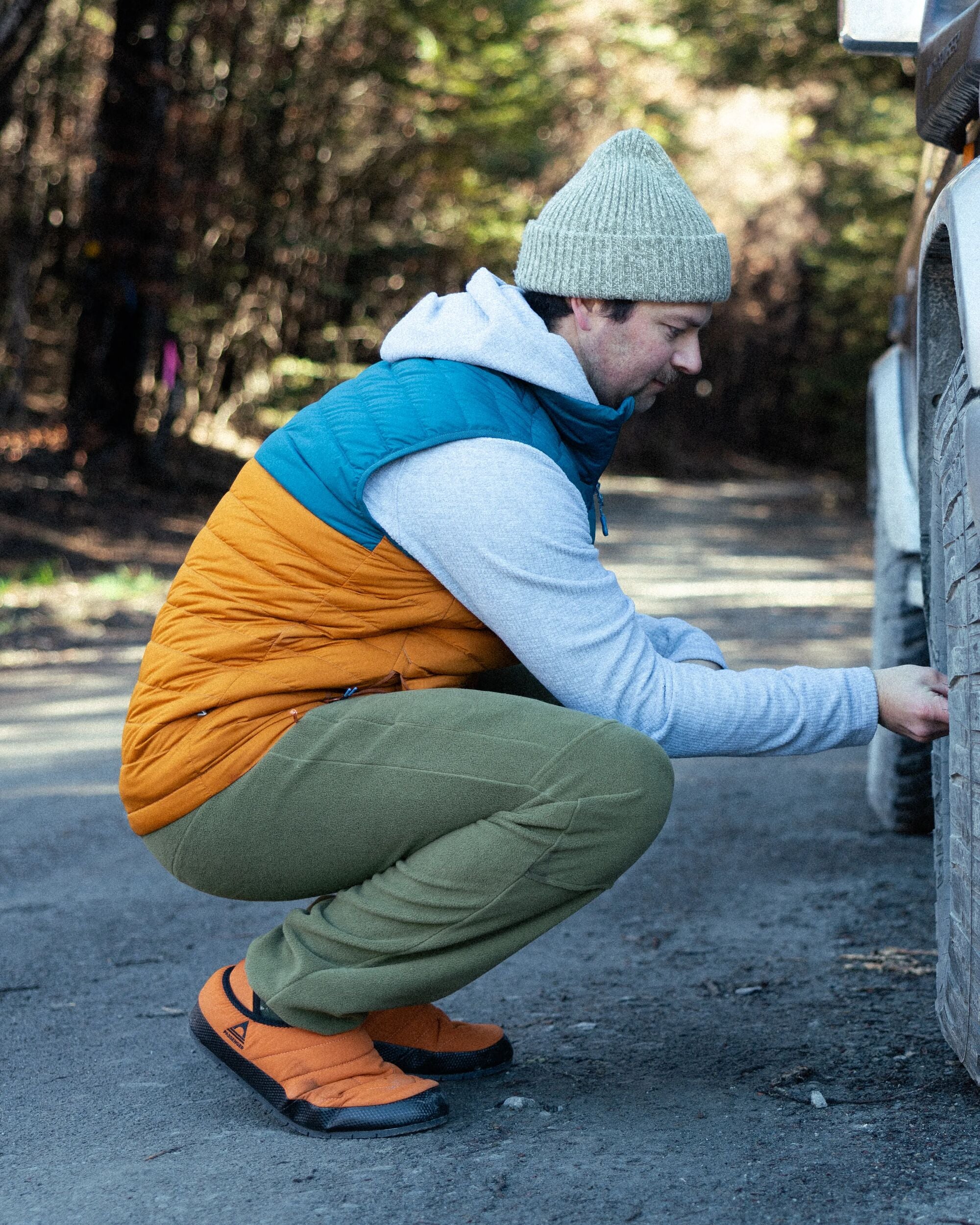 Ashland Down Recycled Gilet - Retro Orange/Tidal Blue - Lifestyle