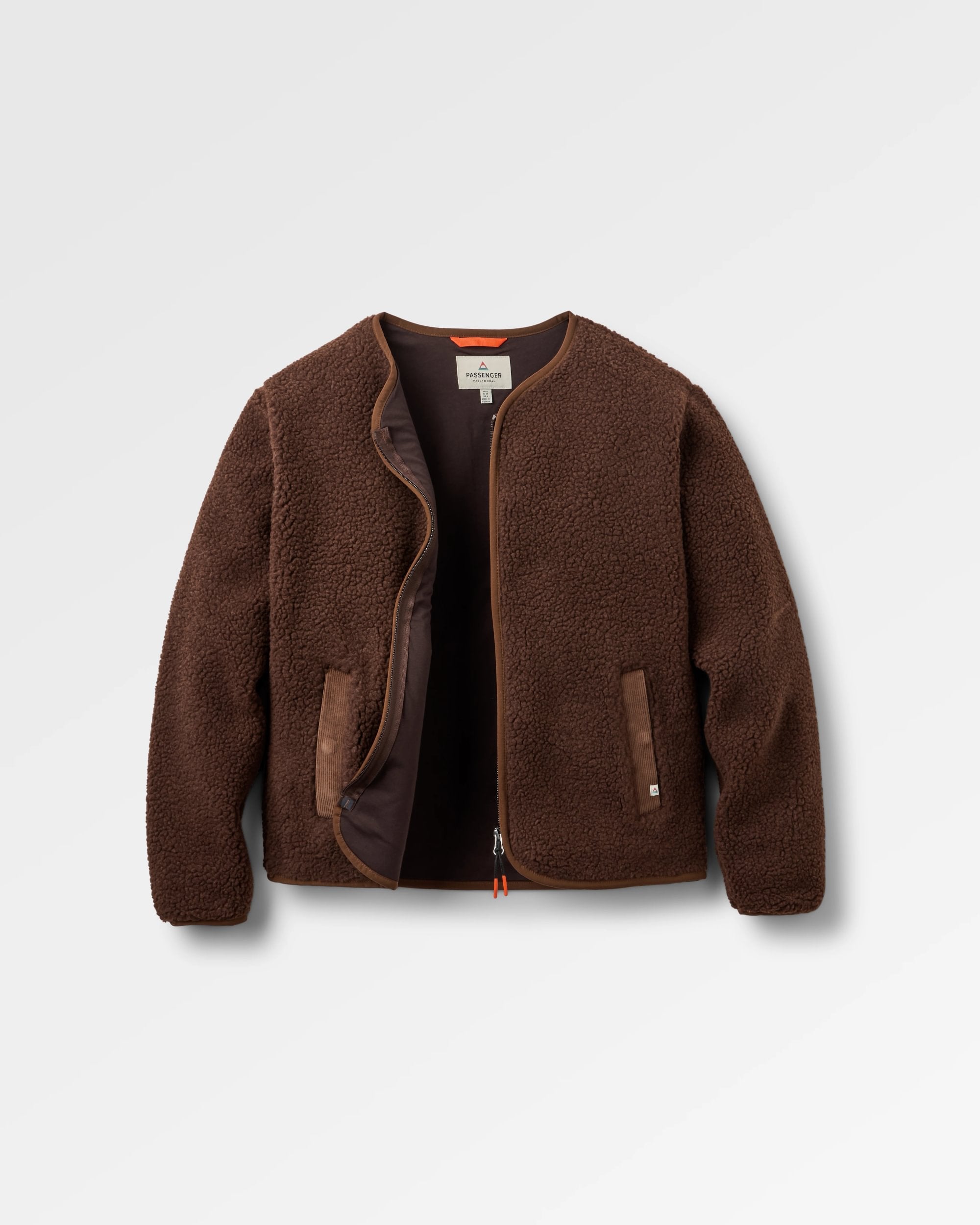 Tawny Deep-Pile Sherpa Fleece - Chestnut - Flatlay
