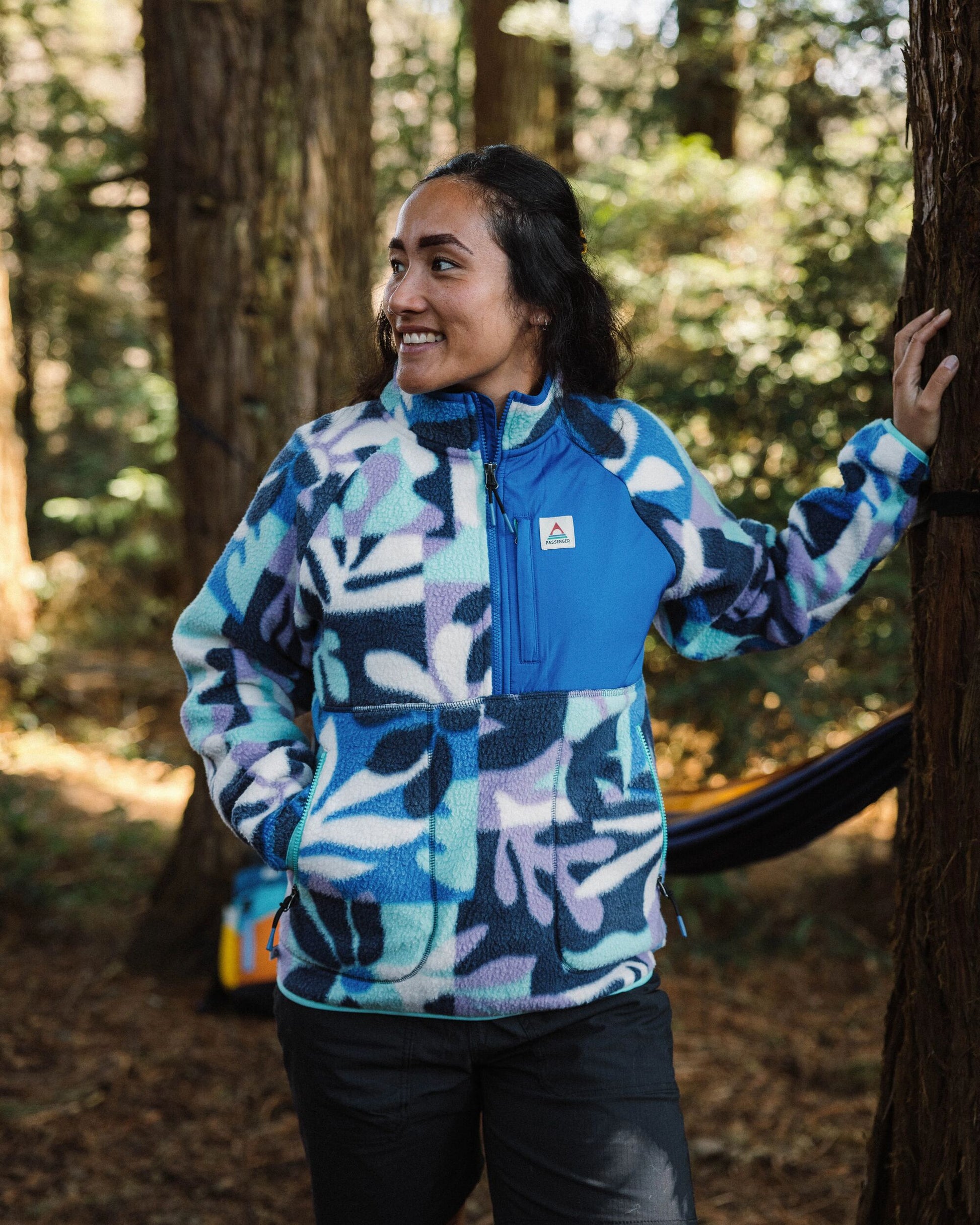 Home Recycled Sherpa Fleece - Mountain Foliage Purple - Lifestyle
