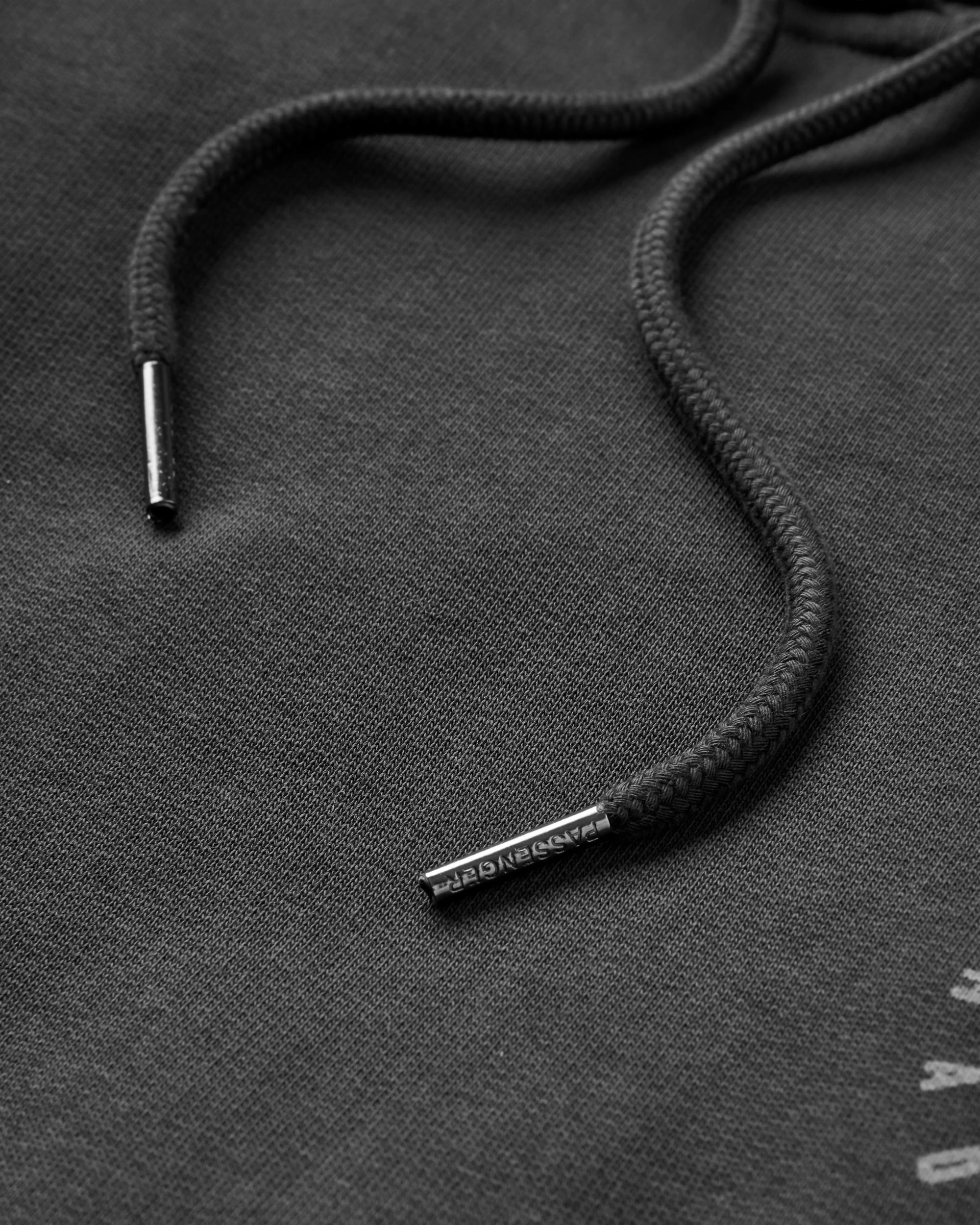 Escapism Recycled Cotton Hoodie - Black - Flatlay