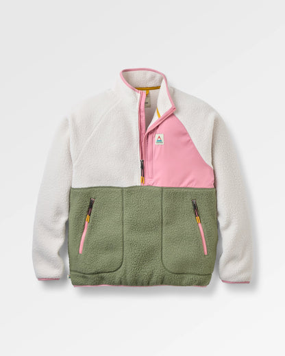 Home Sherpa Fleece - Dusty Olive/White Sand - Flatlay