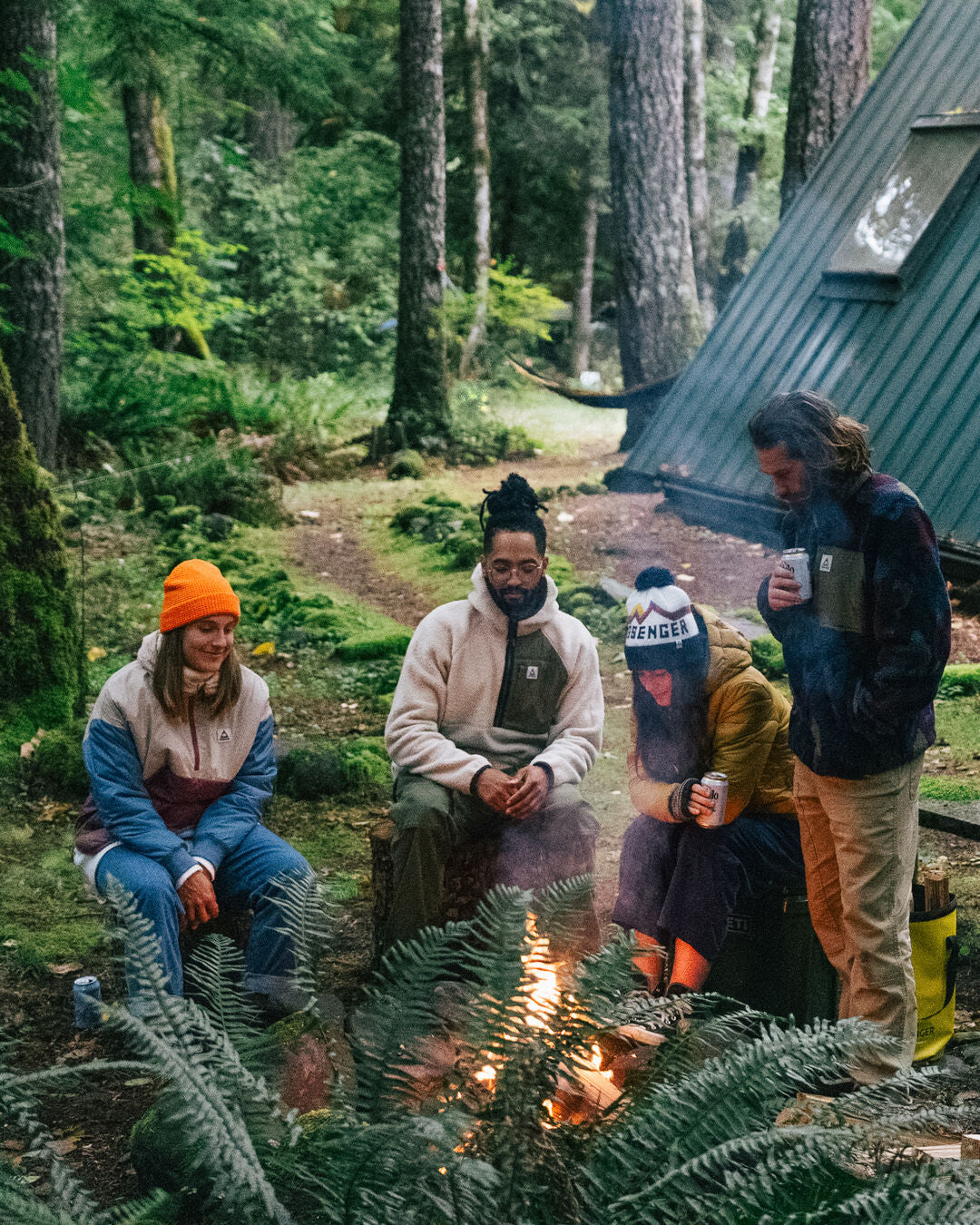 Ventura 1/2 Zip Recycled Sherpa Fleece - Oatmeal/Khaki - Lifestyle