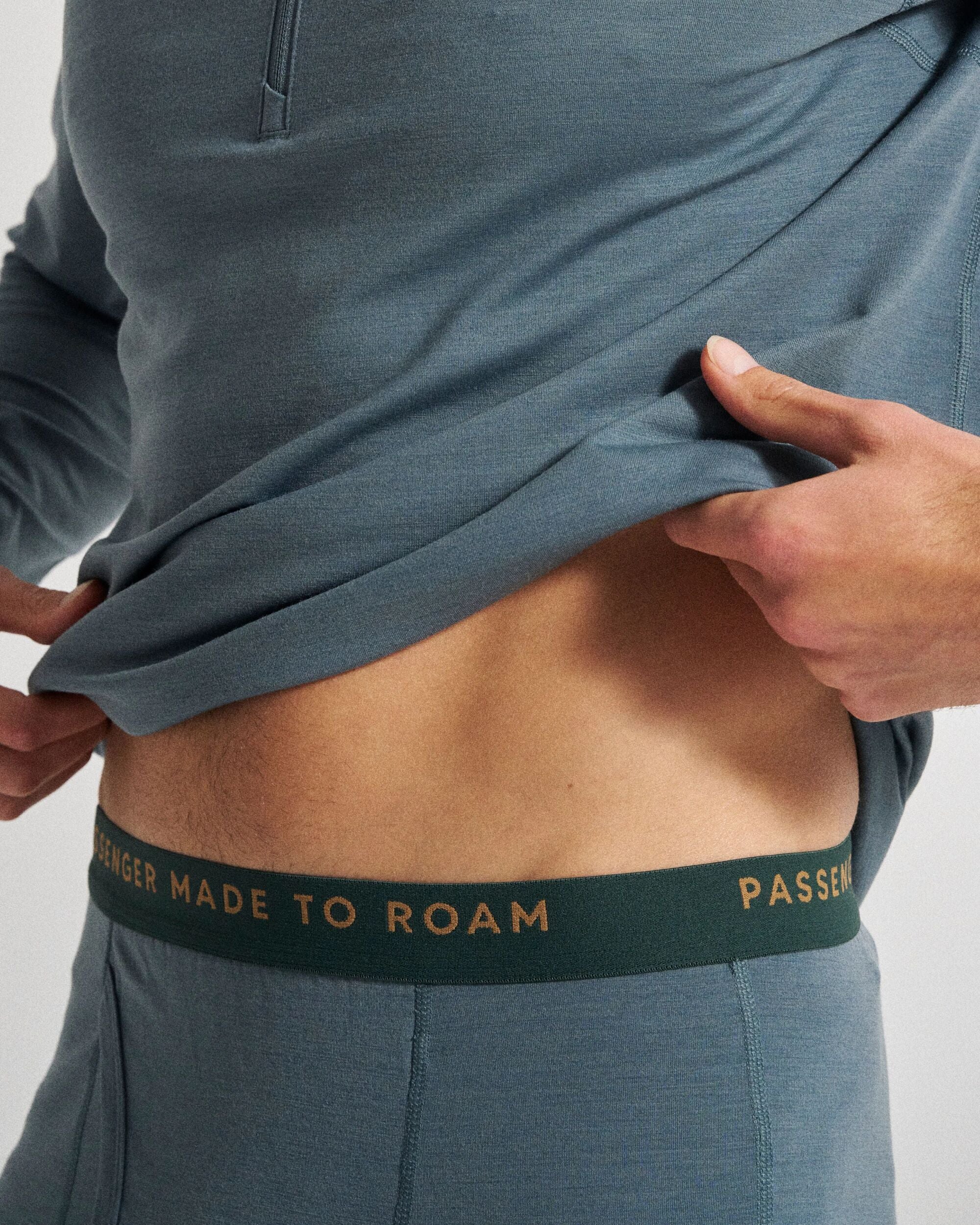 Snowscape Men's Merino Base Layer Bottom - Storm Grey - Studio Model