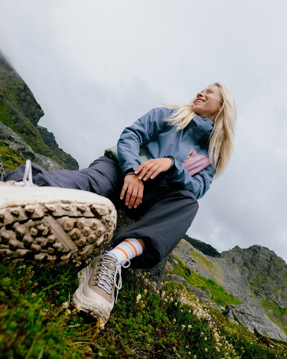 Trailscape Women's Waterproof Jacket - Stormy Blue/Pistachio - Lifestyle
