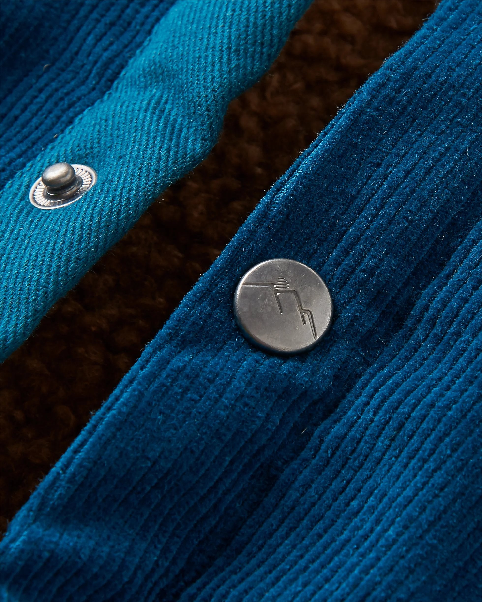 Kodiak Sherpa Lined Cord Overshirt - Tidal Blue - Flatlay