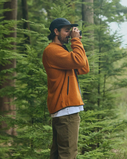 Reconnect Recycled Sherpa Fleece - Retro Orange - Lifestyle