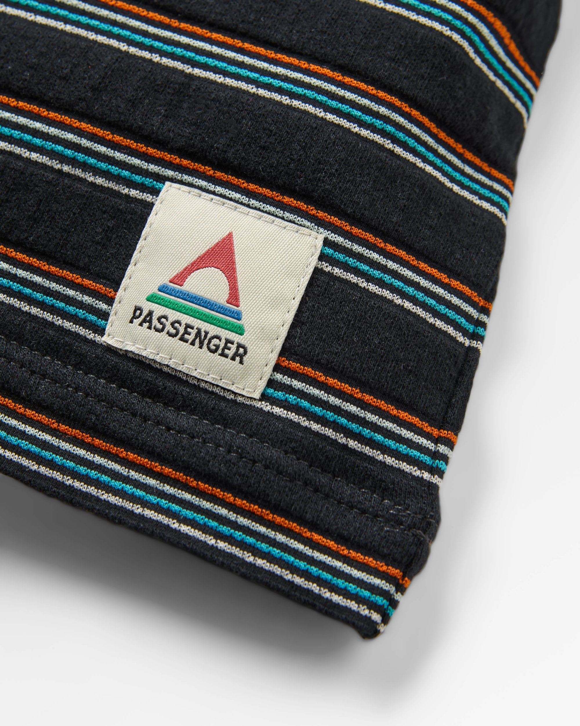 Retro Vibes Organic Cotton T-Shirt - Black Multi Stripe - Flatlay