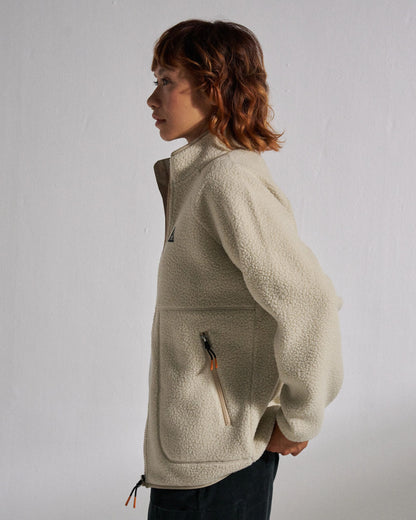 Home Full Zip Sherpa Fleece - Oatmeal - Studio Model