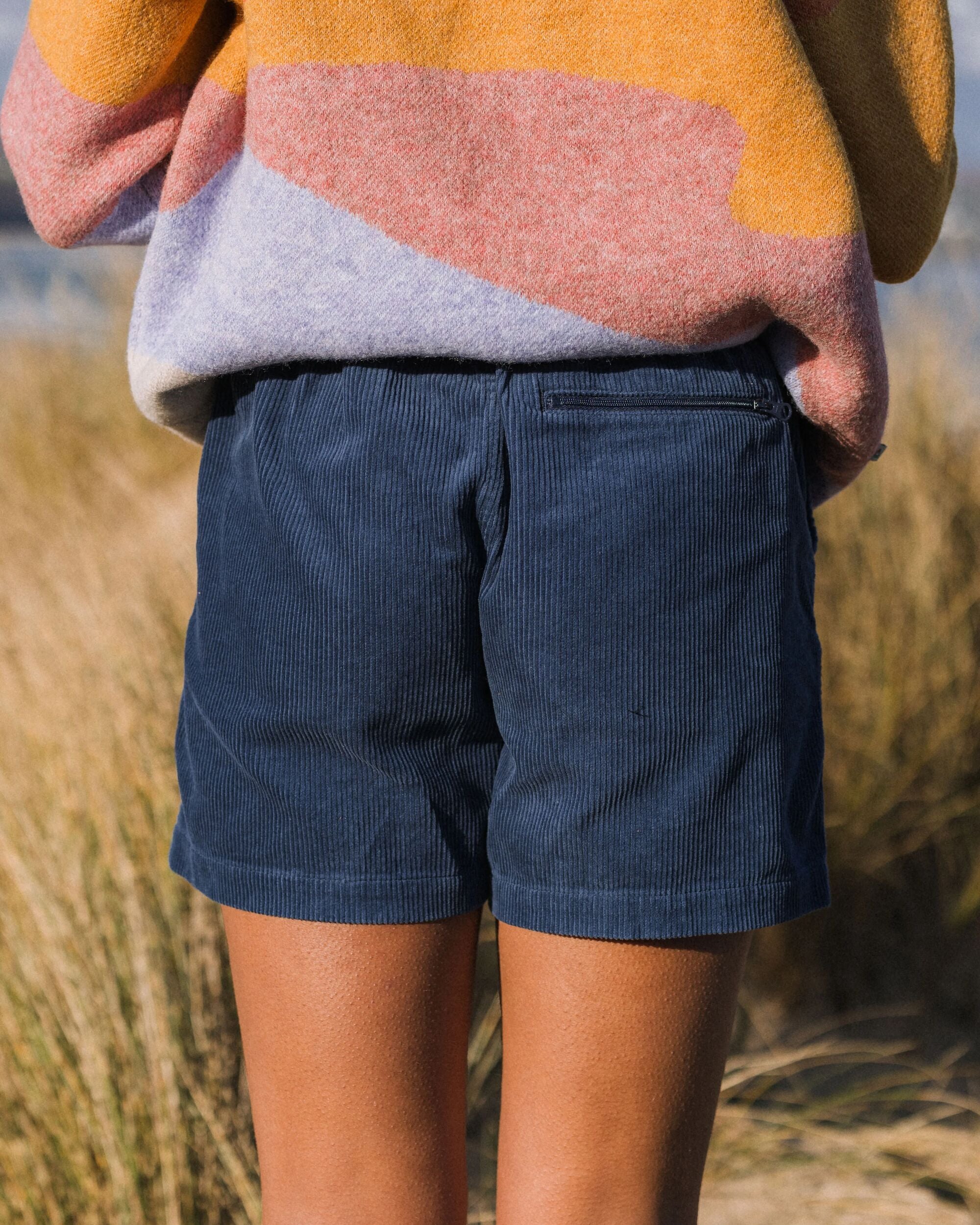 Avian Organic Cord Short - Dark Denim - Lifestyle