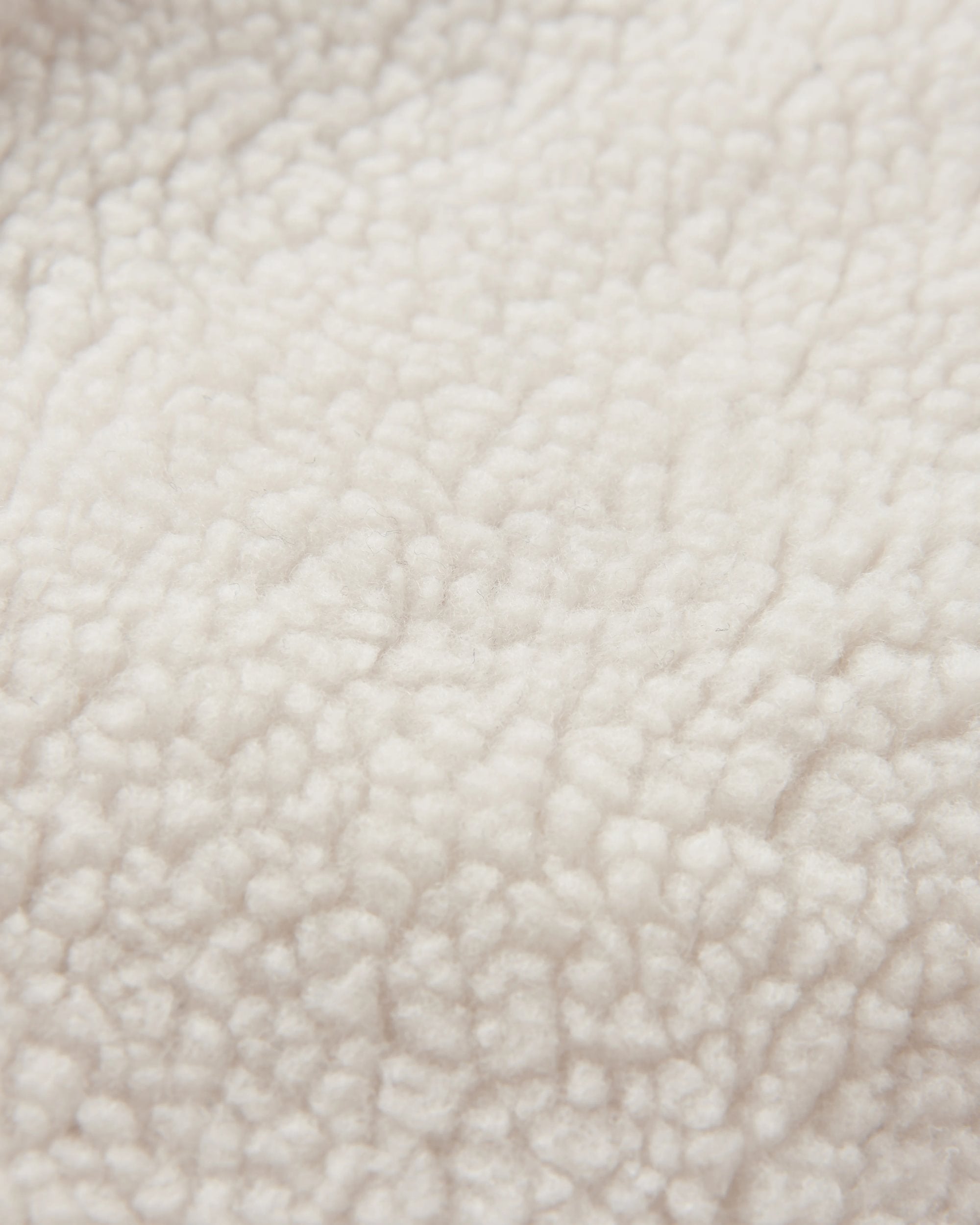 Clover Recycled Cotton-Lined Sherpa Fleece - Vintage White - Flatlay