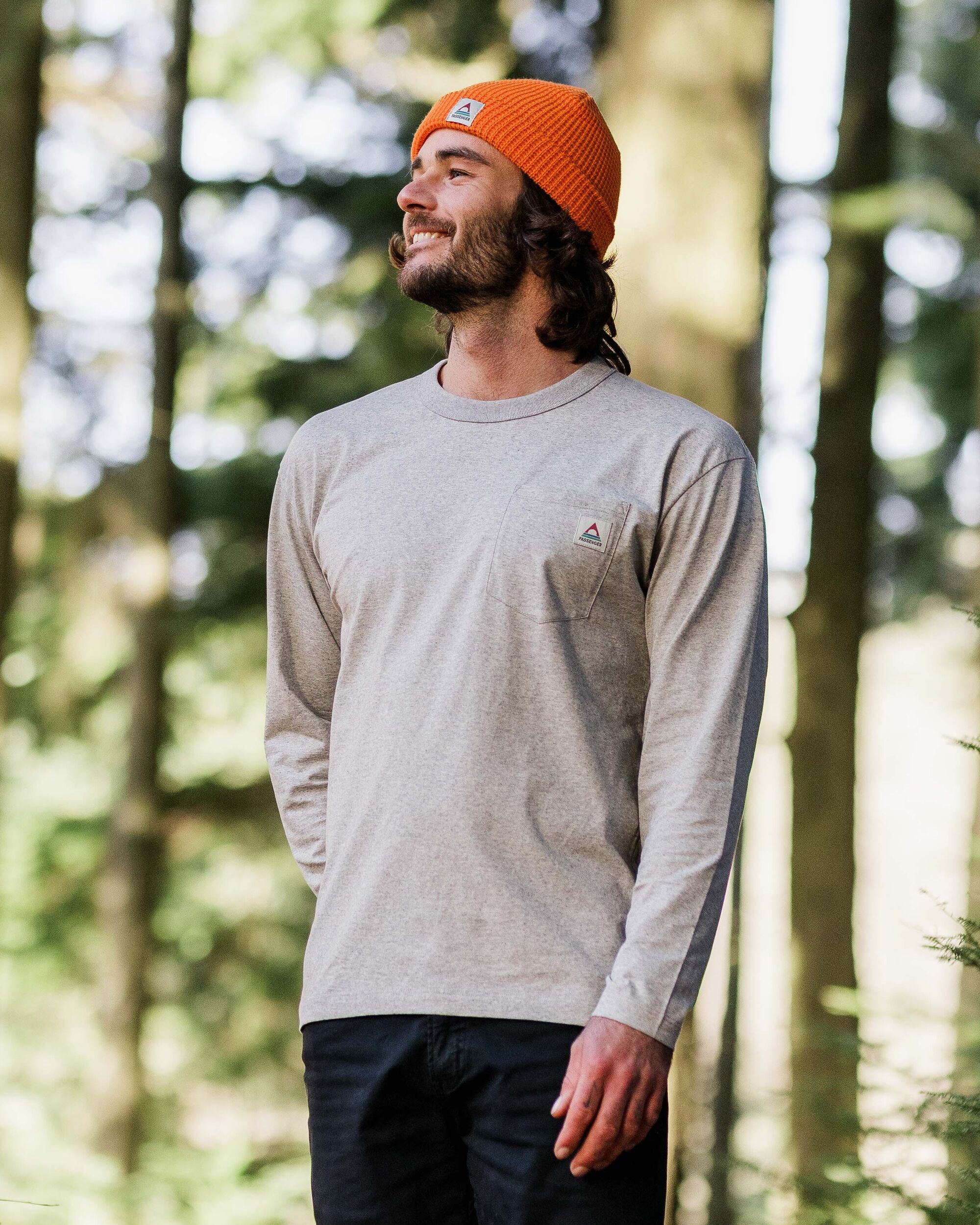 Heritage Recycled Relaxed Fit LS T-Shirt - Grey Marl - Lifestyle