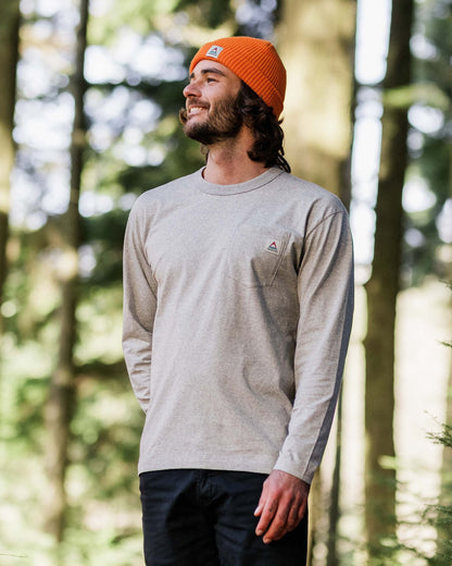 Heritage Recycled Relaxed Fit LS T-Shirt - Grey Marl - Lifestyle