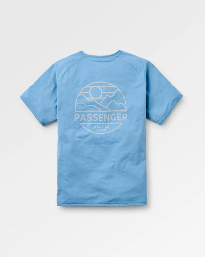 Sedona Recycled Active T-Shirt - Faded Denim - Flatlay