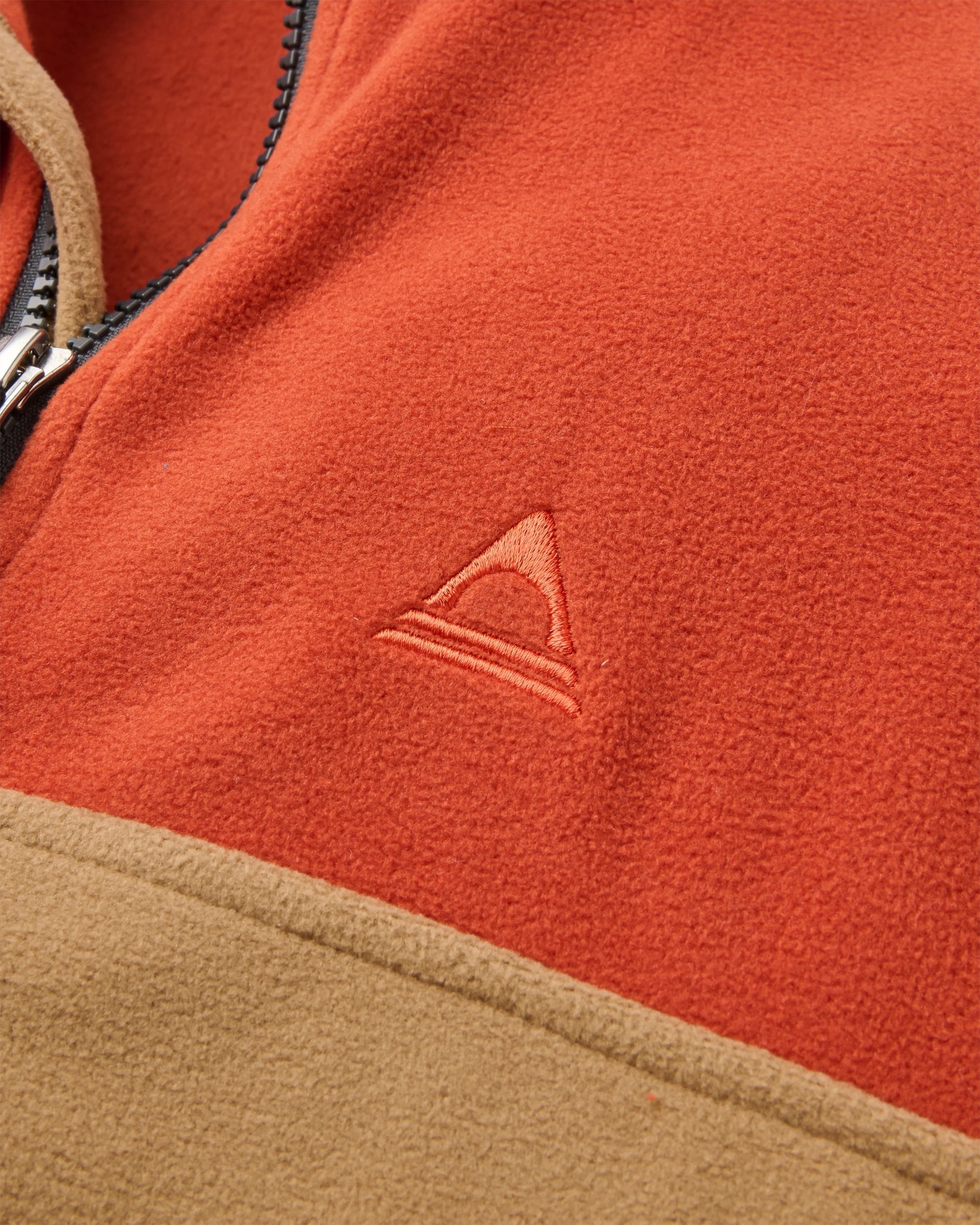 Set Off Polartec® 1/4 Zip Fleece - Dark Rust/Caramel - Flatlay