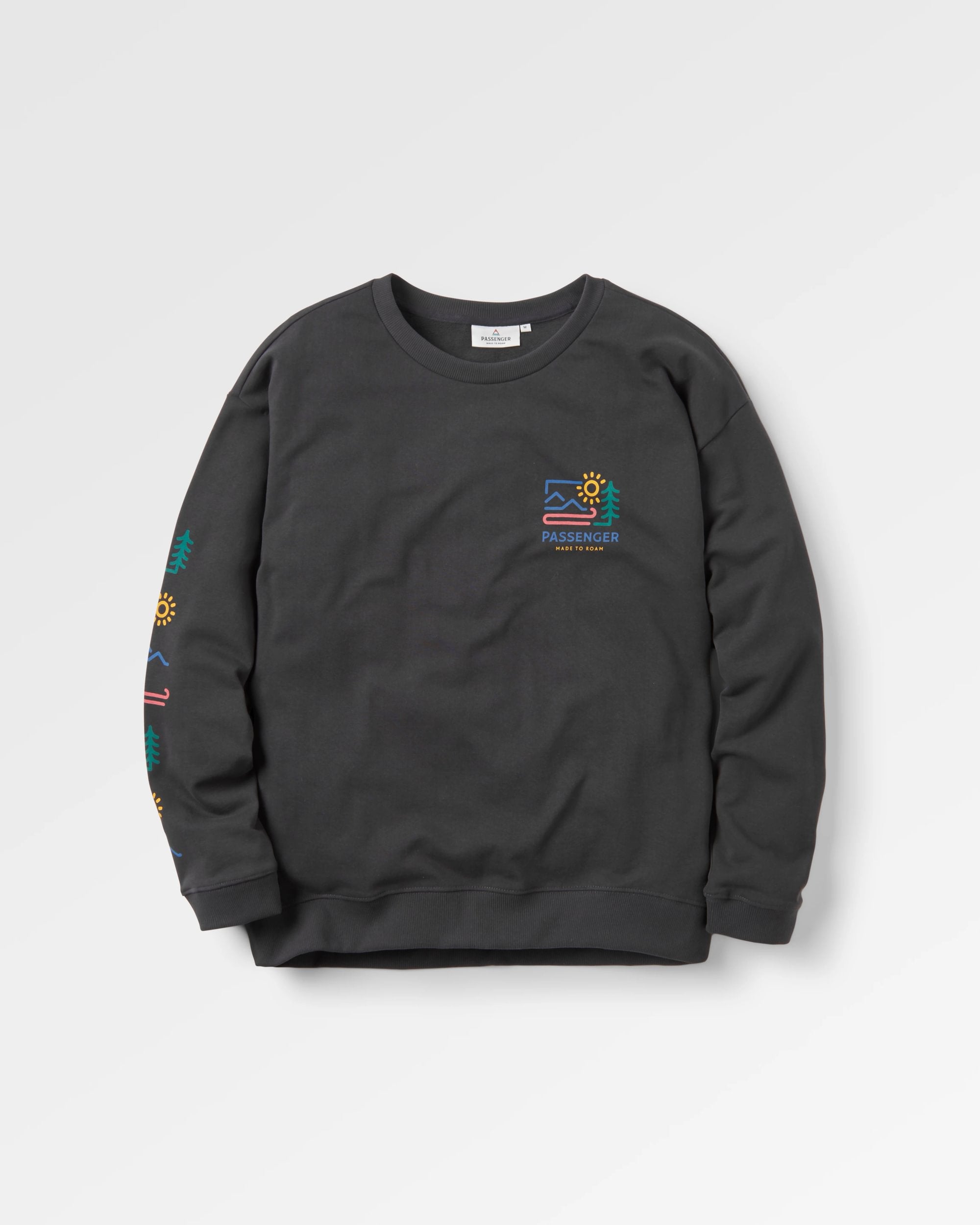 Phoenix Recycled Cotton Oversized Sweatshirt - Black - Flatlay