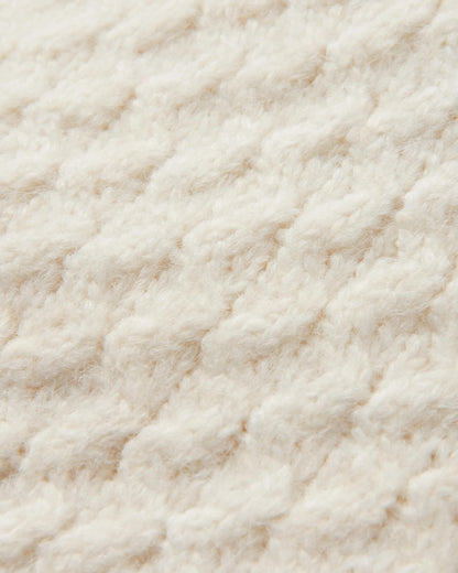 Cozy Cable Recycled Knitted Jumper - Off White - Flatlay
