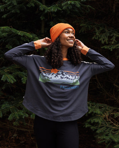 Hilltop Organic Cotton LS T-Shirt - Charcoal - Lifestyle