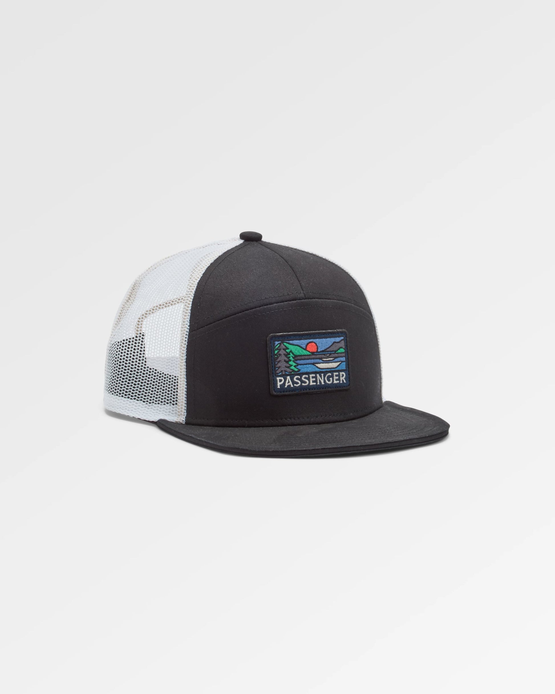 Roamer 7 Panel Organic Cotton Trucker Cap - Phantom Black