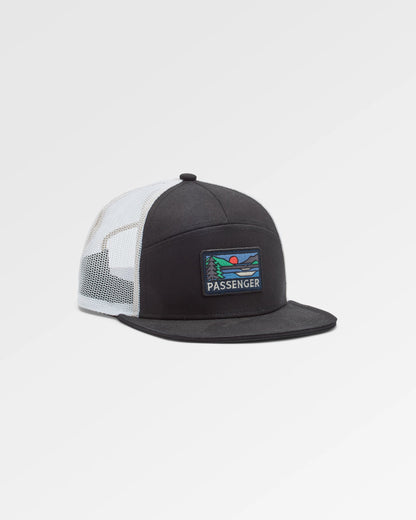Roamer 7 Panel Organic Cotton Trucker Cap - Phantom Black