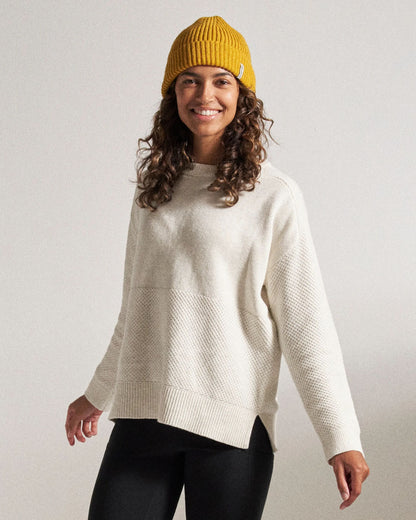 Cove Organic Cotton Knitted Jumper - Off White - Studio Model