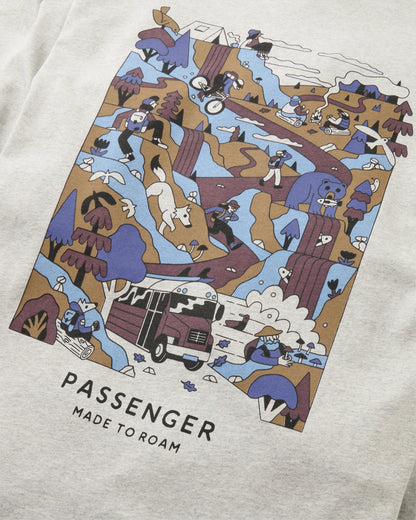 Slower Rhythms LS Relaxed Fit T-Shirt - Grey Marl - Flatlay