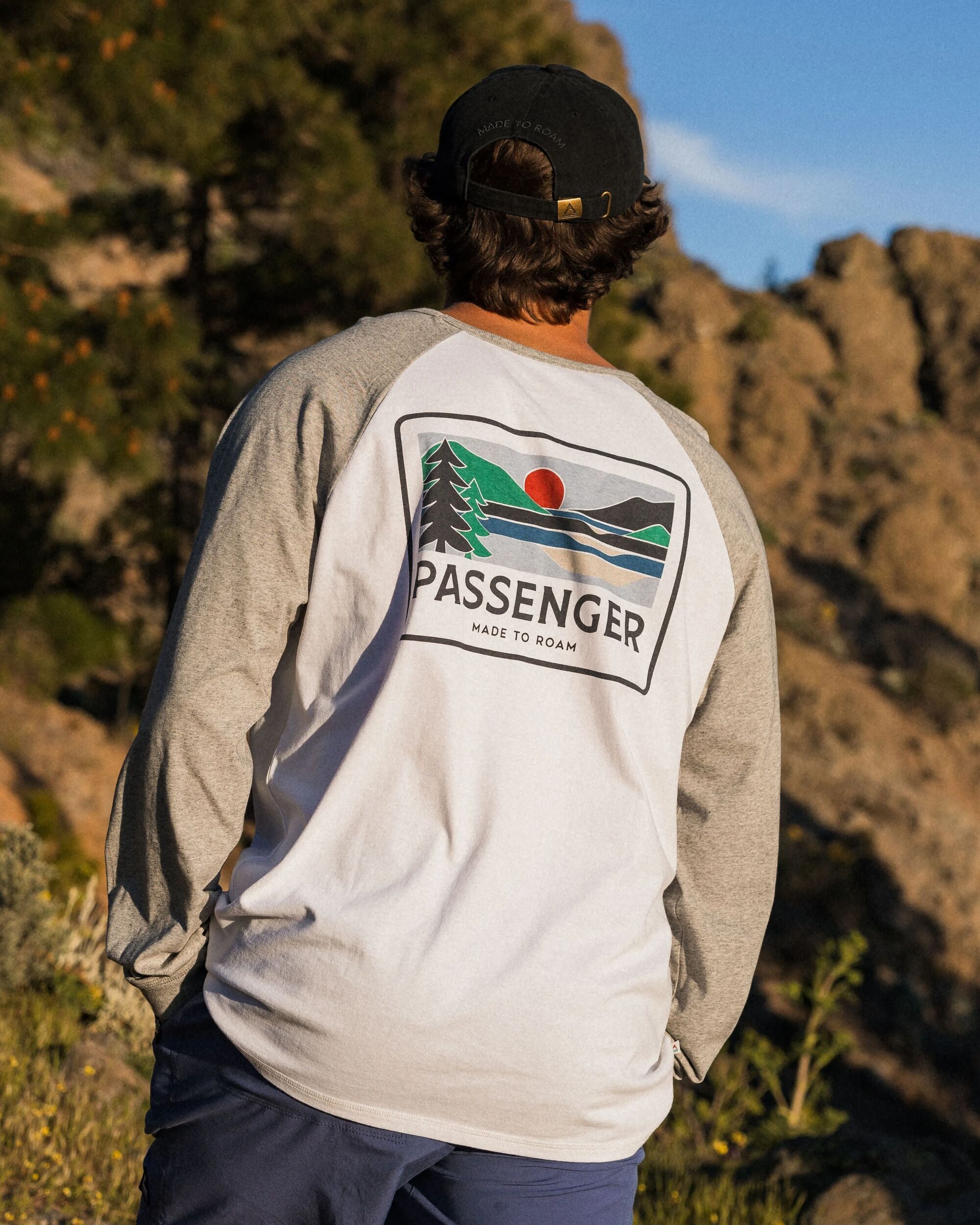 Roamer Recycled Cotton Raglan T-Shirt - White - Lifestyle