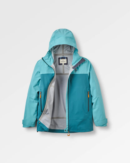 Trailscape Women's 3L Waterproof Jacket - Mediterranean/ Ocean Teal - Flatlay