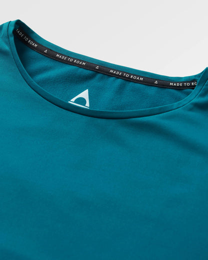 Hatha Recycled Active Top - Blue Steel - Flatlay