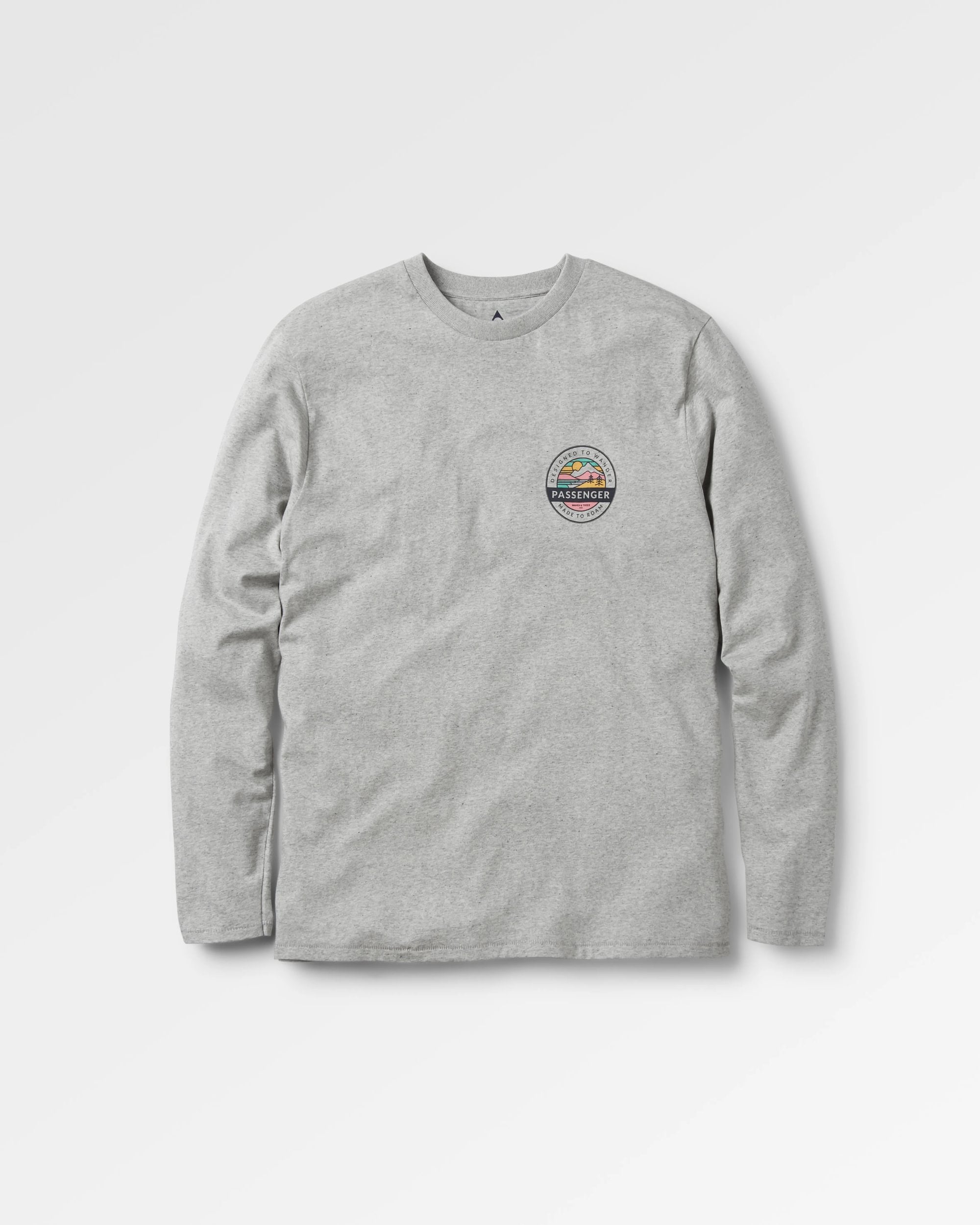Odyssey Recycled Cotton LS T-Shirt - Mid Grey Marl - Flatlay