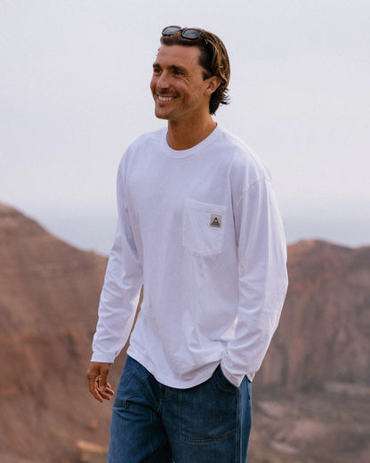 Heritage Organic Relaxed Fit LS T-Shirt - White - Lifestyle