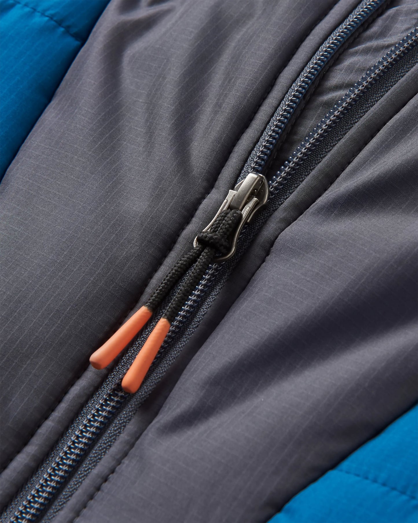 Oceanic Recycled Insulated 1/2 Zip Jacket - Tidal Blue/Burnt Orange - Flatlay