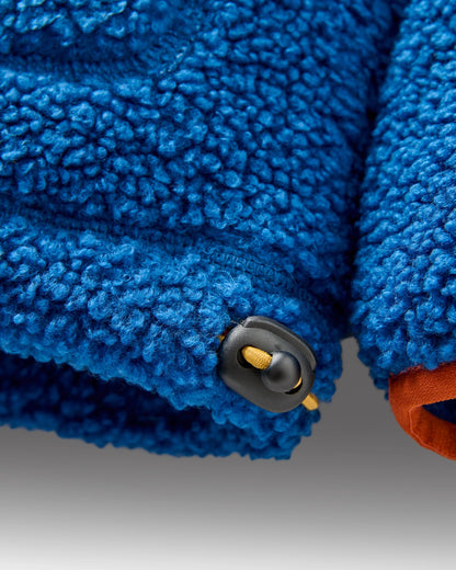 Clover Sherpa Fleece Hooded Pullover - Blue Navy - Flatlay